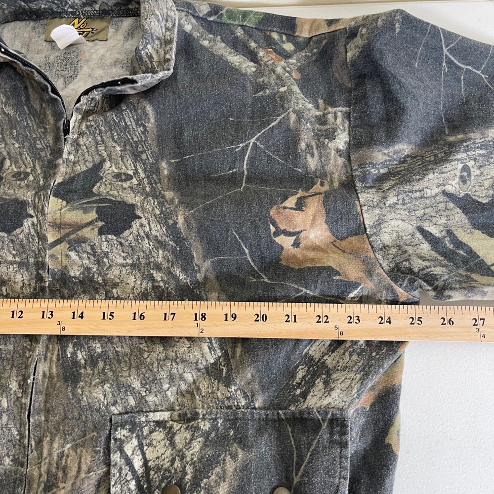 No Trace Mossy Oak Camo Full Zip Jacket Mens L Green Brown Hunting Utility - Picture 9 of 10